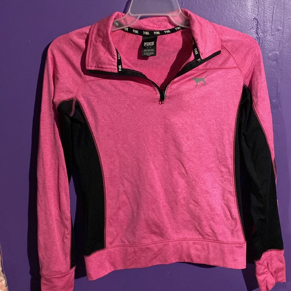 Vs Pink Half Zip With Thumbholes